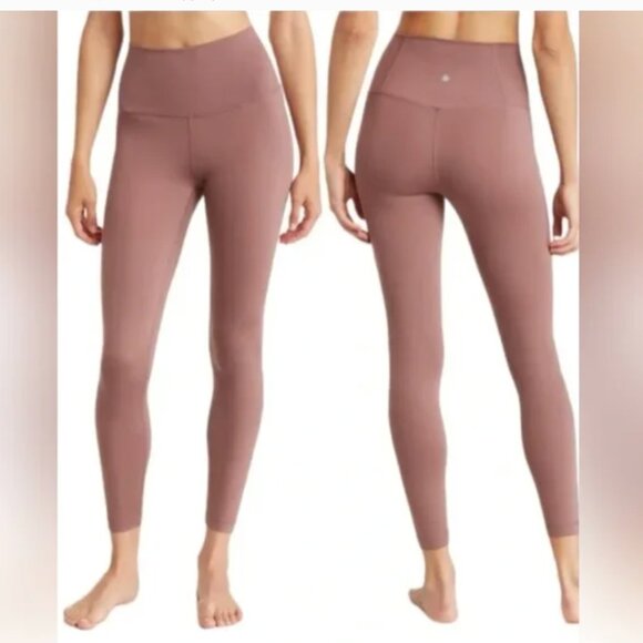 Yogalicious High Waisted Leggings Size XL Light Brown - Picture 1 of 6